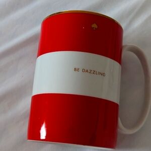Kate Spade New York coffee mug "Be Dazzling", Red and White Stripe